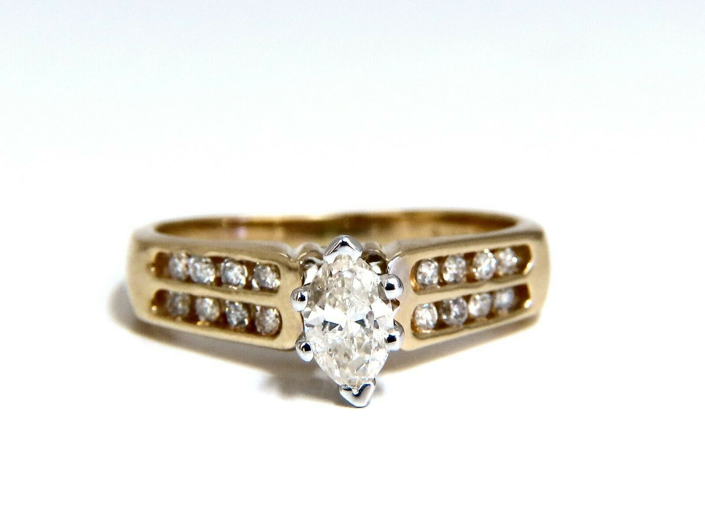.50ct Marquise Natural Diamonds Cathedral Ring 14 Karat