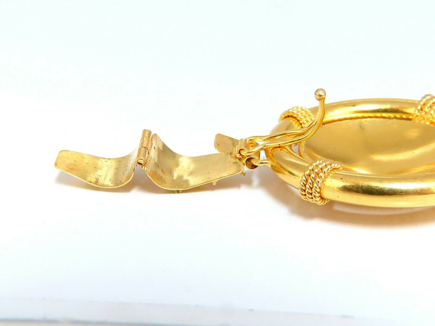 Circular Domed Iconic Emblem Gold Pendant 18 Karat