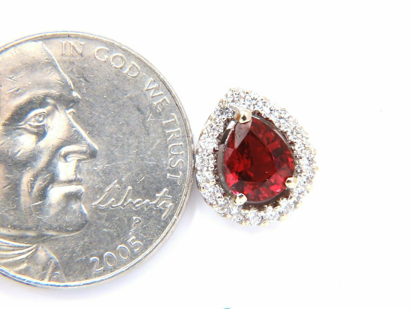 GIA Certified 1.19 & 1.28ct. Natural ruby diamond earrings 18 Karat Cluster