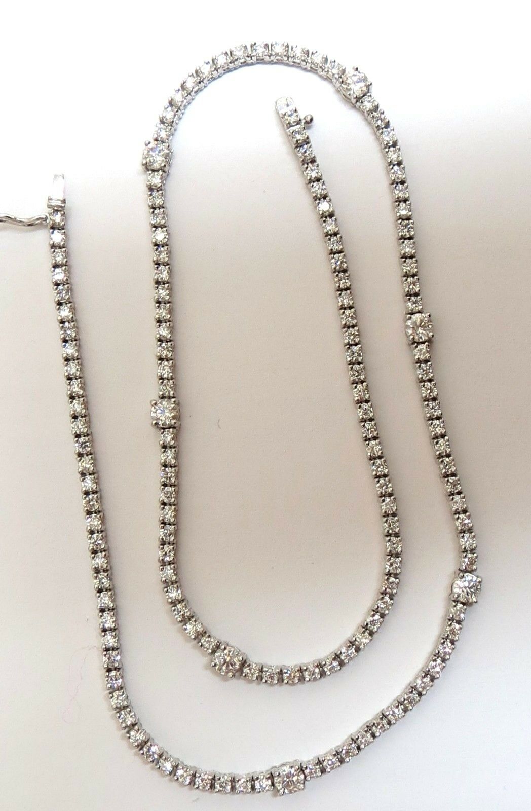8.00ct diamonds rounds eternity riviera necklace 14kt 7 spacer / 149 diamond