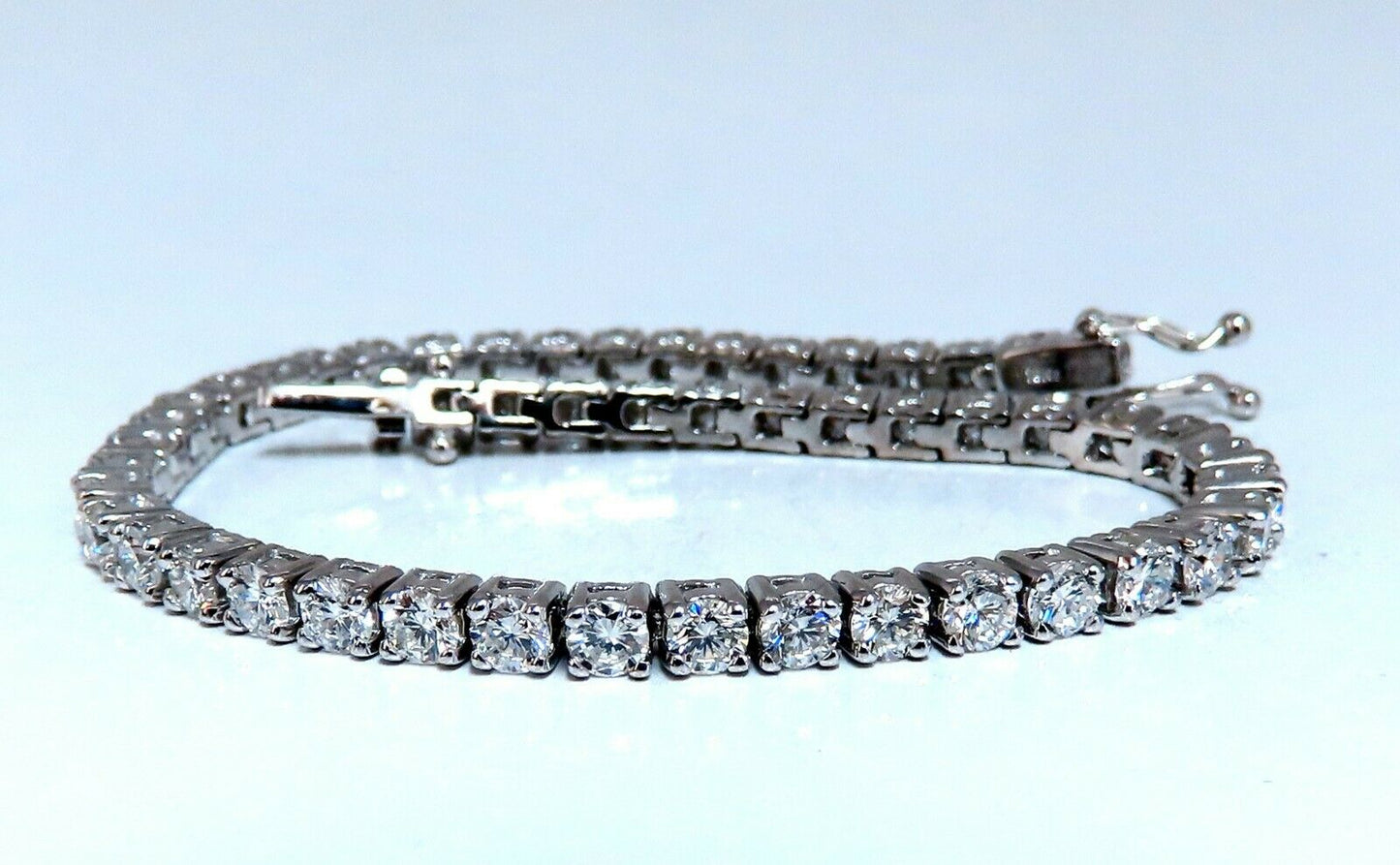 7.02ct Natural Diamonds Tennis Bracelet 18 Karat