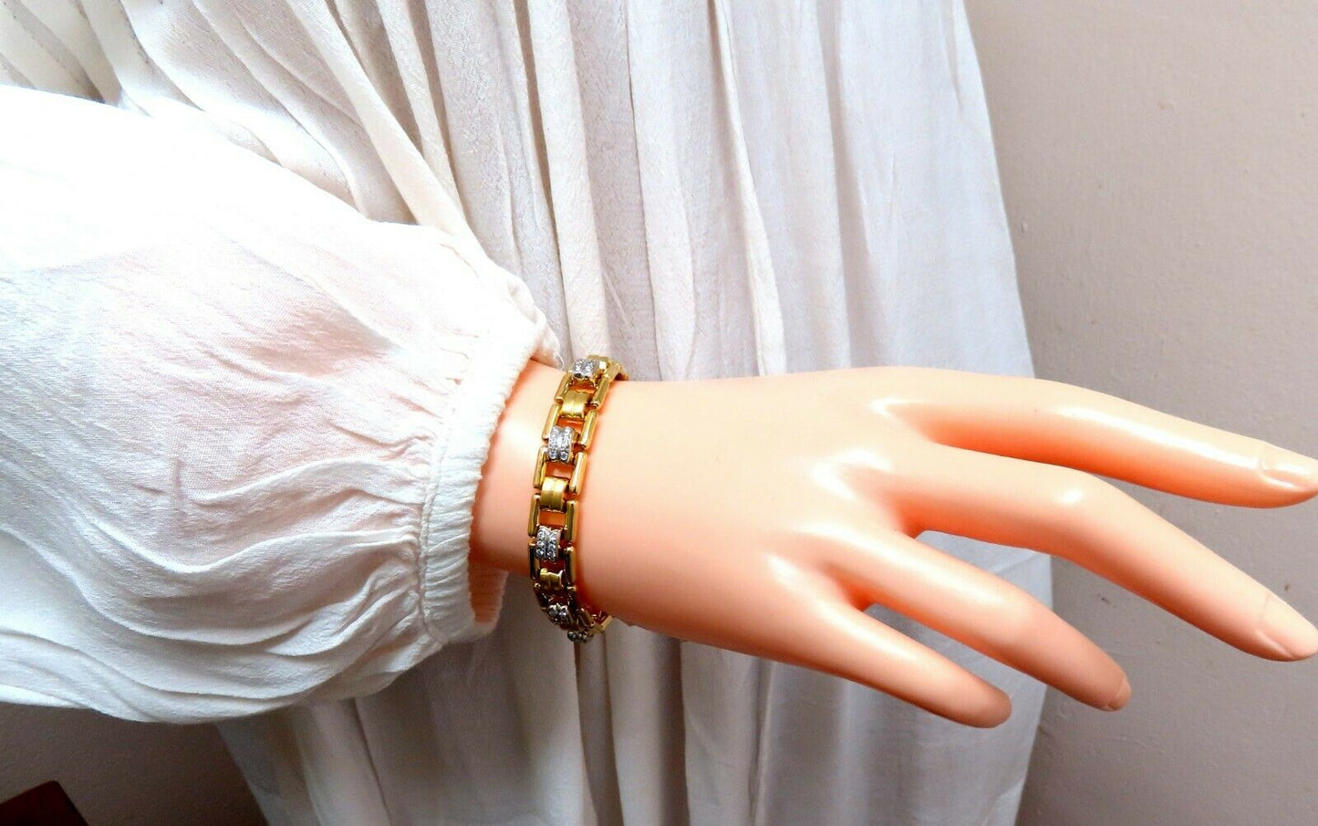 .80ct Natural Masculine Mod Durable Hinged Bracelet 14 Karat