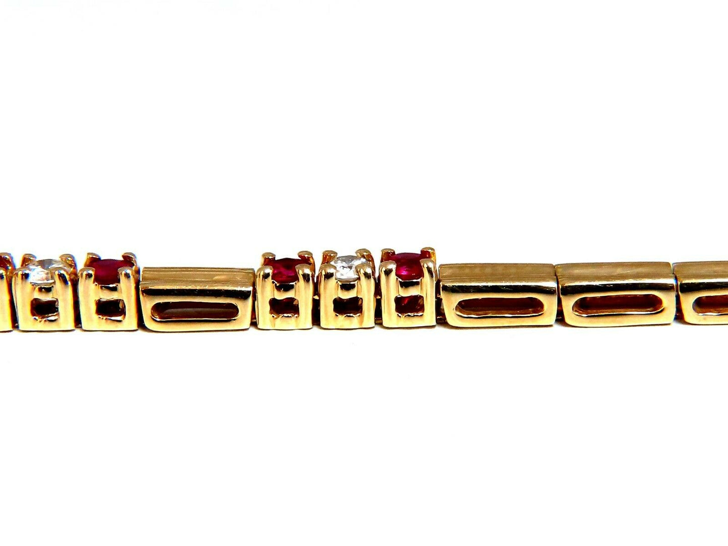 .80ct Natural Ruby .33ct Diamonds Vintage Bracelet 14 Karat