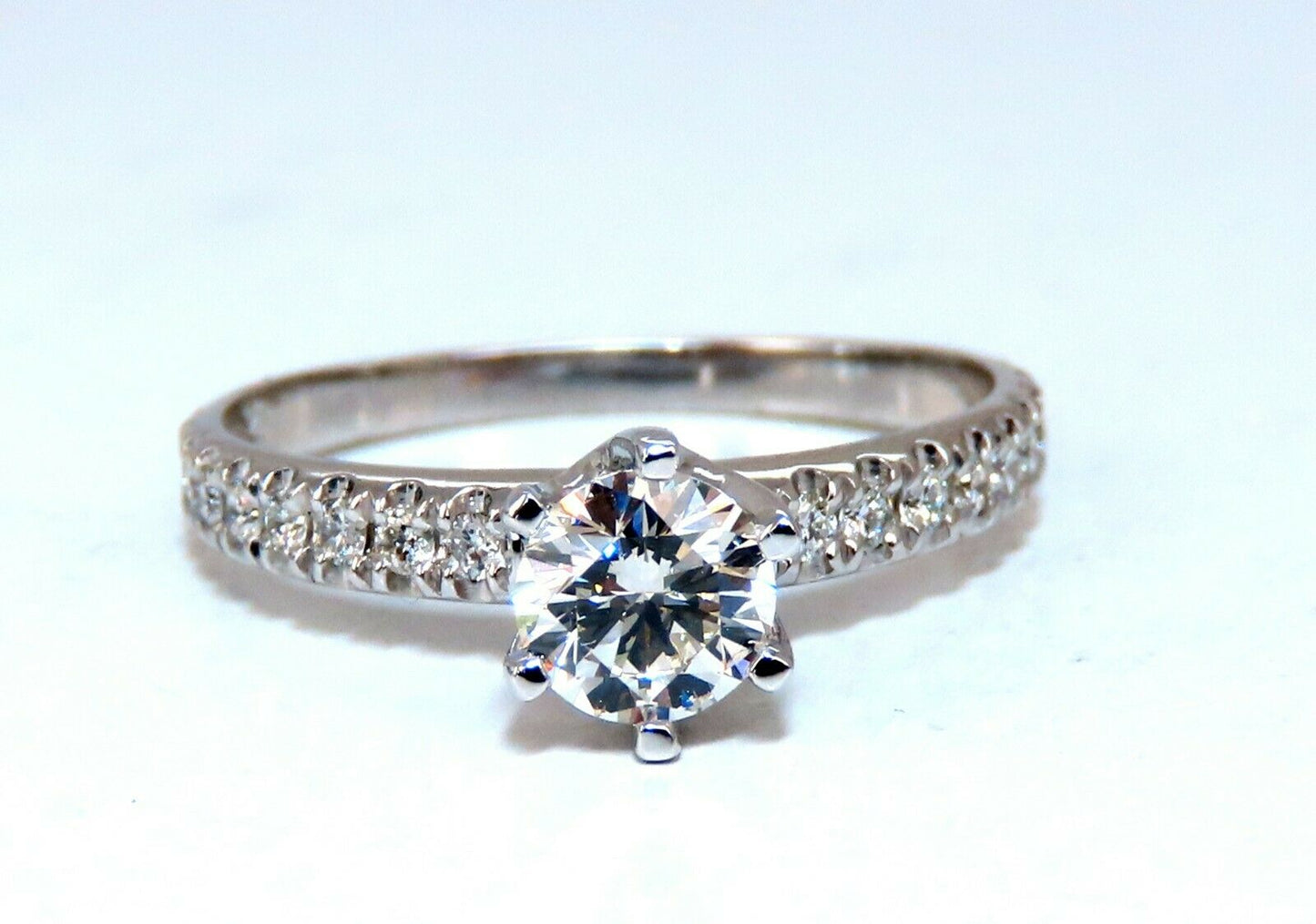 GIA Certified .73ct round cut diamond Raised Tulip ring Platinum