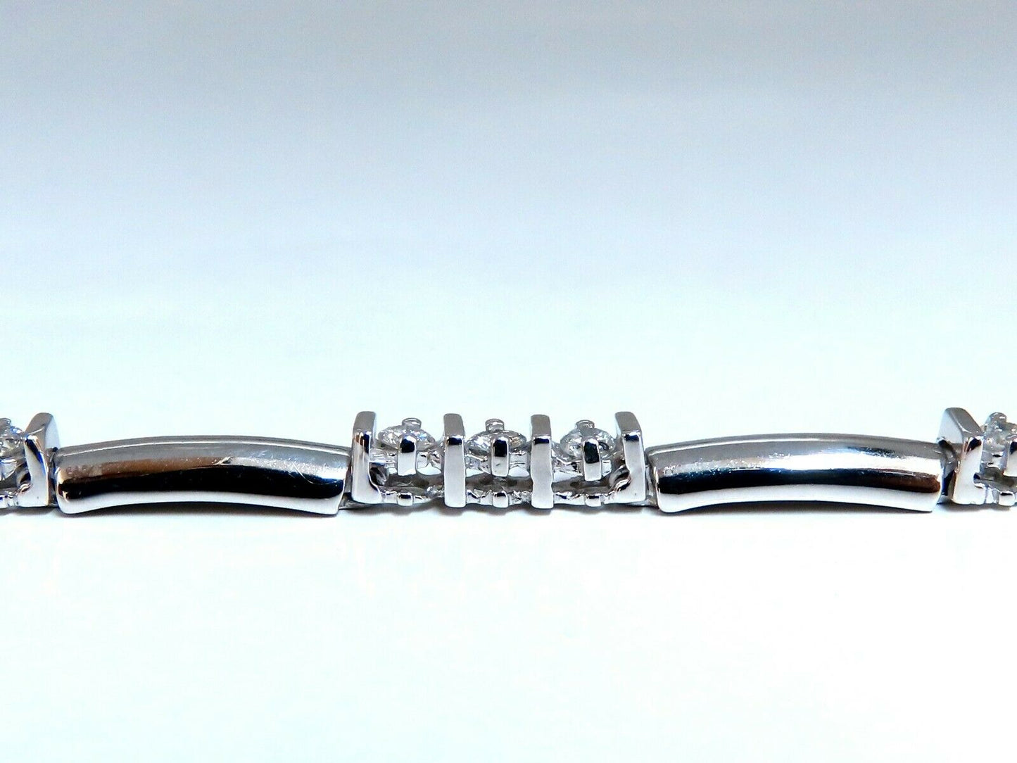 1.30ct Natural Diamonds Long Bar Linked Bracelet 14 Karat