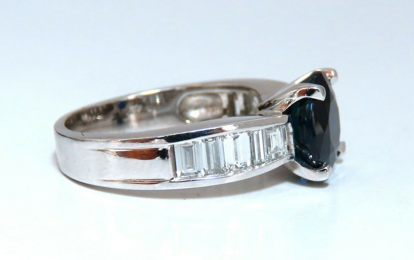 GIA Certified 4.09ct Natural Round No Heat Sapphire Diamond Ring Unheated 14kt