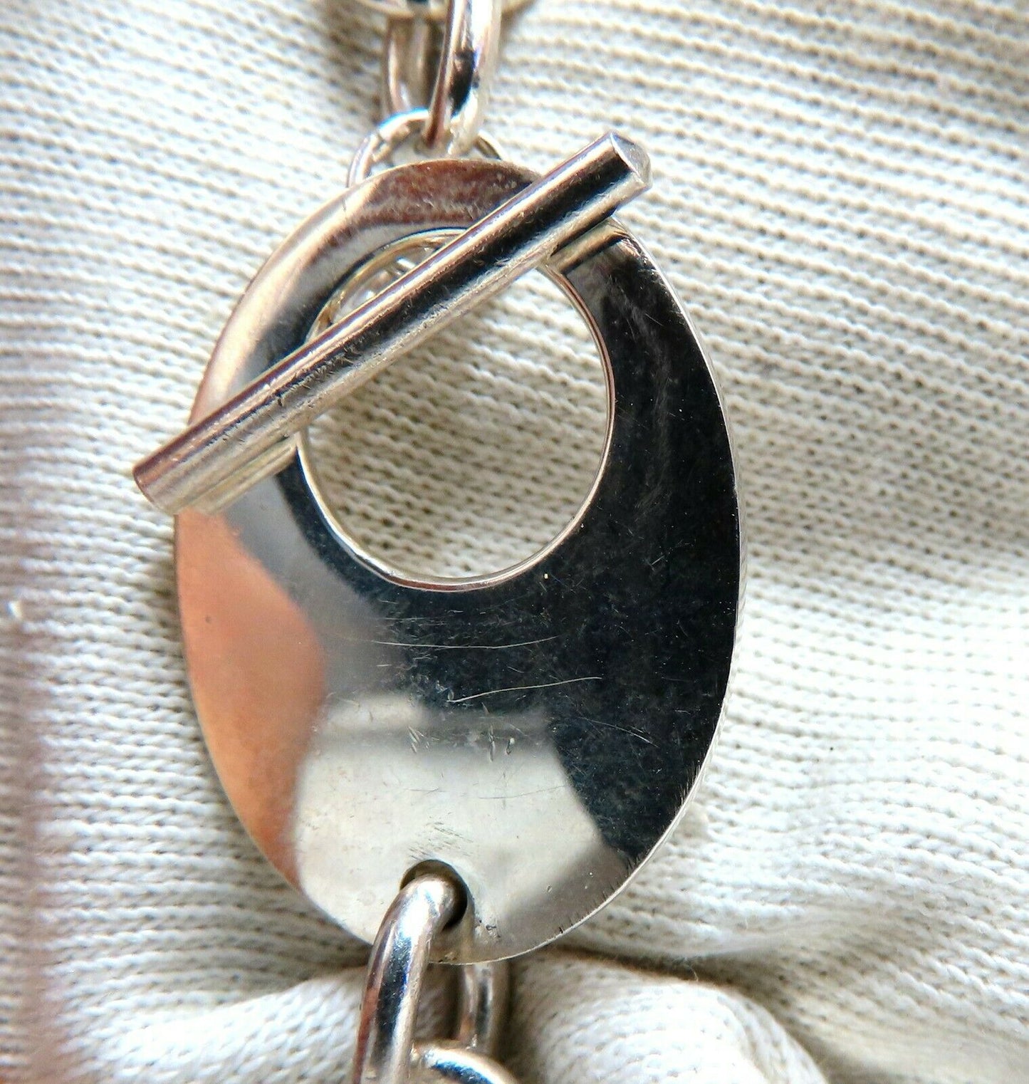 Sterling Silver Toggle Heart Link Bracelet