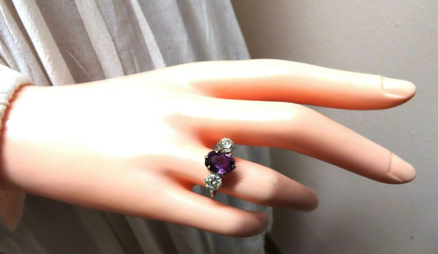 GIA Certified 3.37ct Natural Purple Pink Sapphire Diamonds Ring 18kt Classic-3