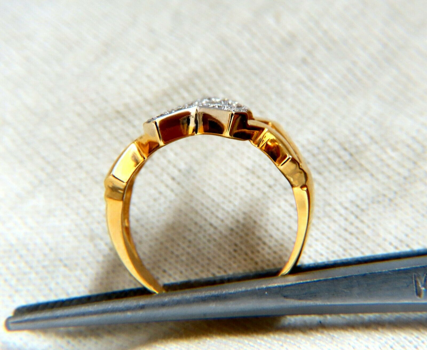 .20ct Double Chevron Diamonds Ring 14 Karat V Band