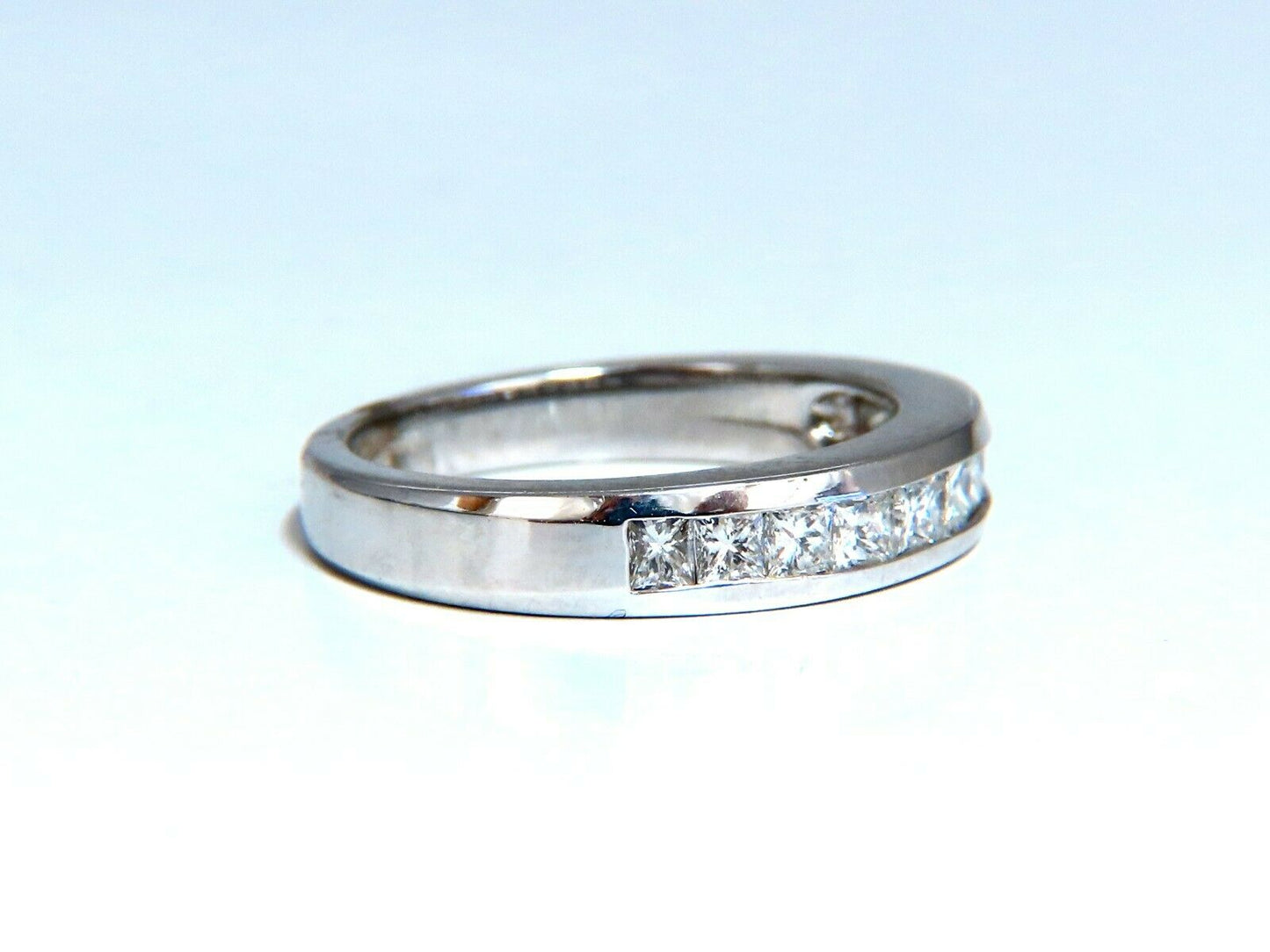 .74ct Natural Princess Cut Diamonds Channel Band 14kt Gold Ring