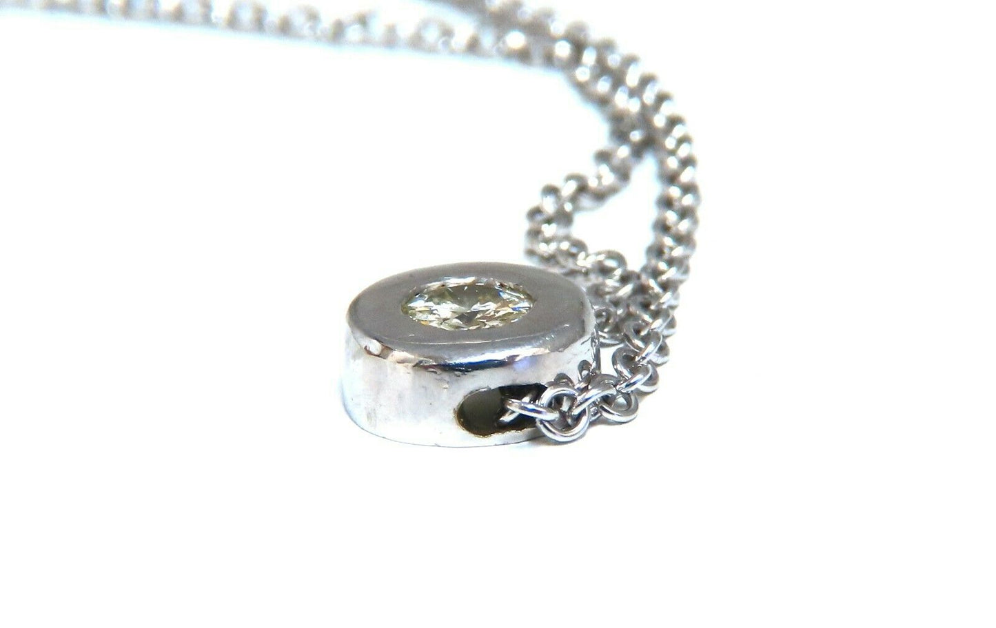 .35ct natural round brilliant diamond solitaire necklace 15.75 inch 14k