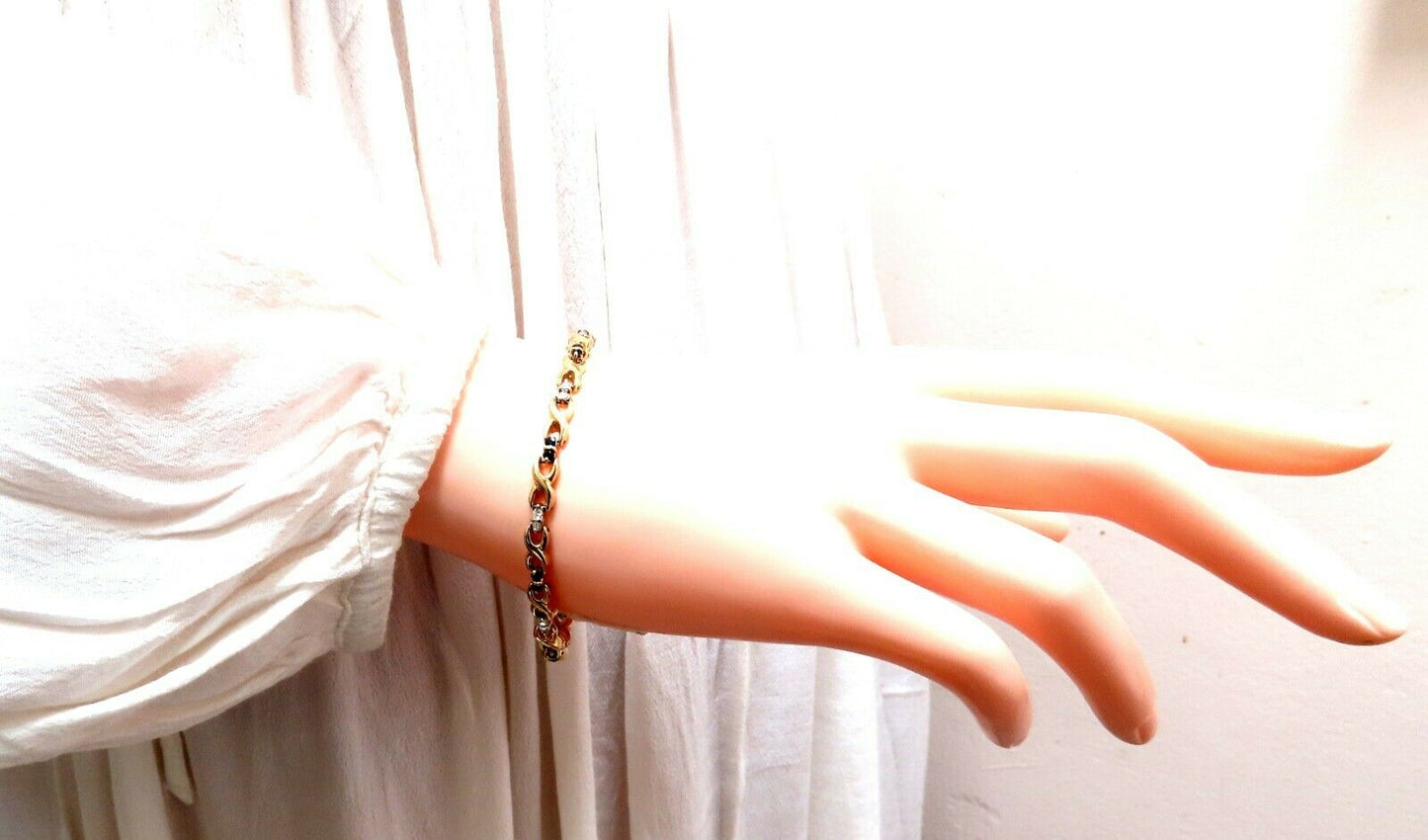 1.16ct Natural Sapphire Diamonds X Link Bracelet 14kt