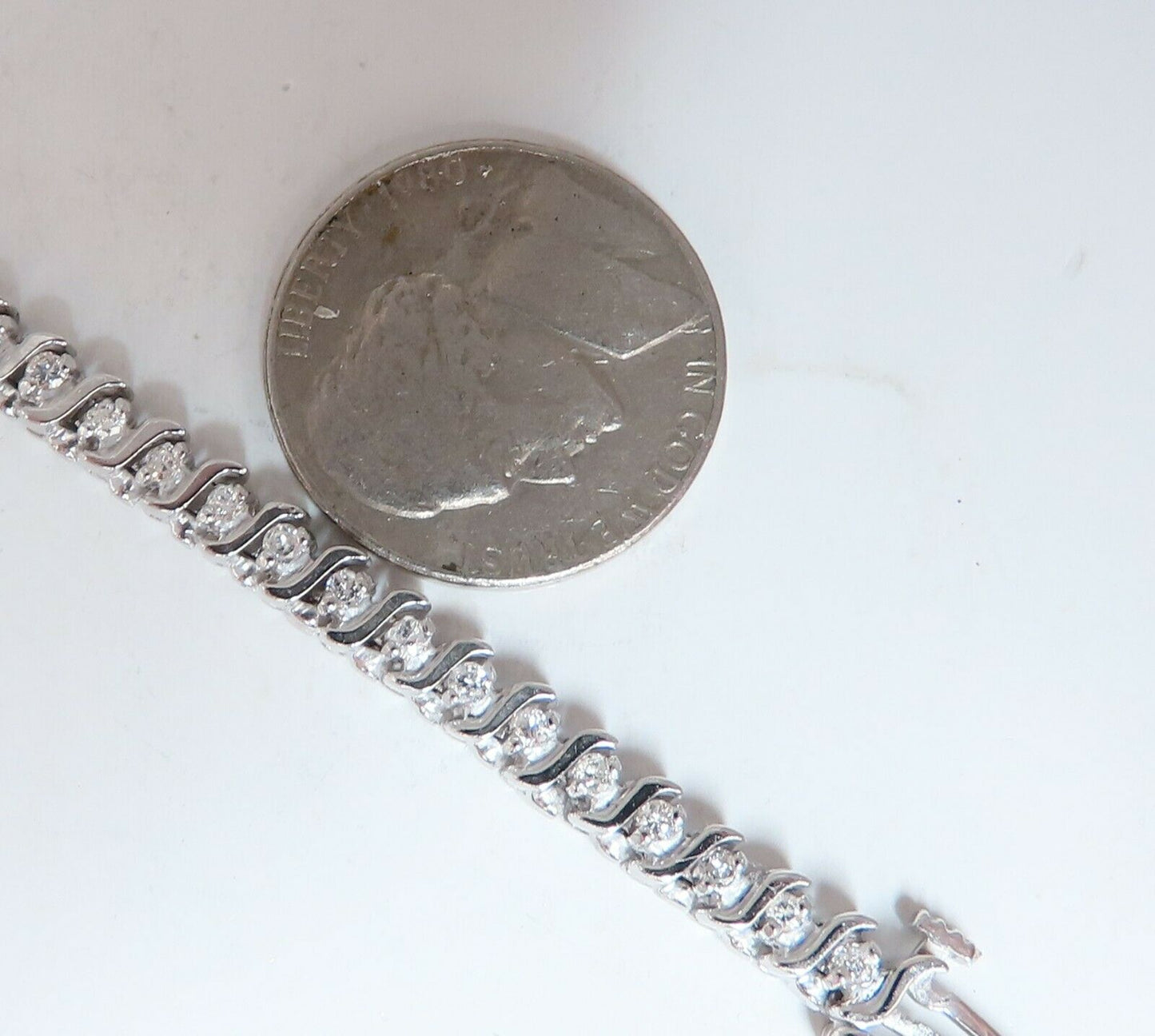 2.02ct Natural Diamonds Tennis Bracelet 14kt 7 Inch