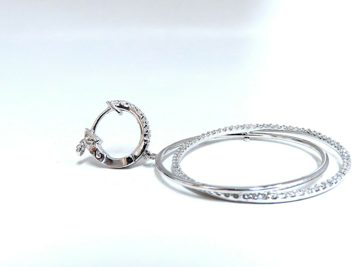 1.20ct natural diamonds loop rings dangle earrings 14kt gold