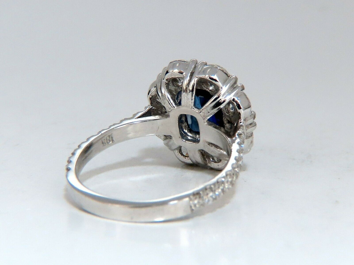 GIA Certified 5.48ct Natural No Heat Royal Blue Sapphire Ring Halo Prime