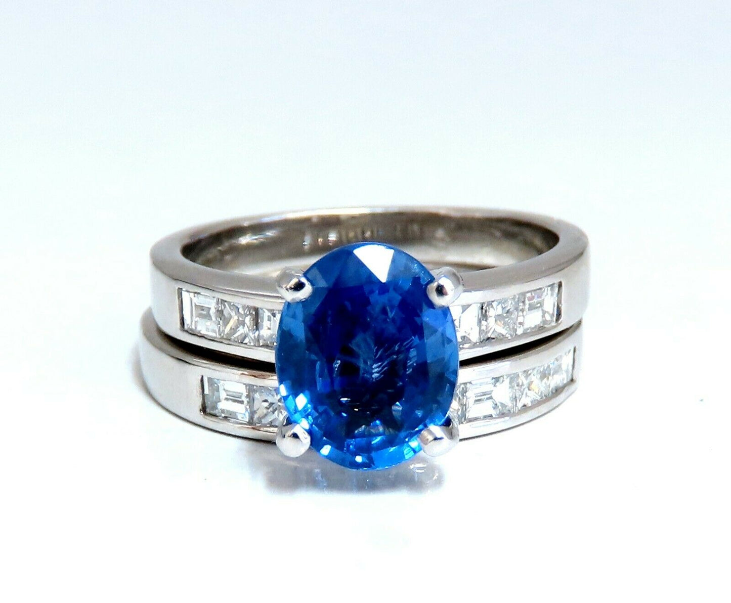 GIA Certified 2.58ct Natural No Heat Sapphire Diamond Ring Unheated Platinum