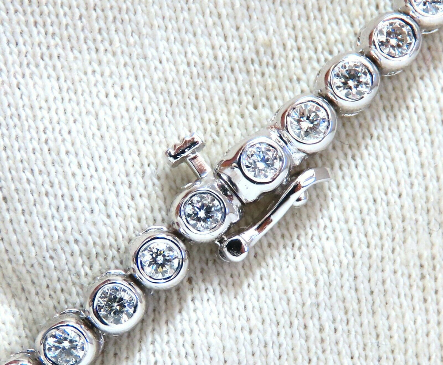 3.05ct Natural Diamonds Tennis Bracelet 14kt Gold Smooth Anti-Catch
