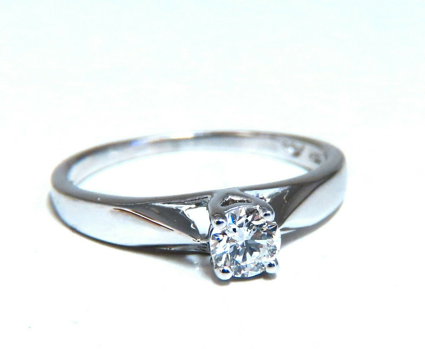 .35ct Natural Round Diamond Engagement Ring 14kt White Gold Traditional Prime