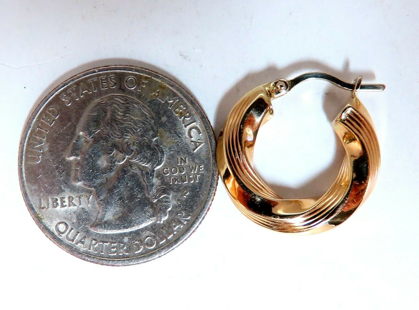 Tubular Twist 14kt Gold Hoop Earrings