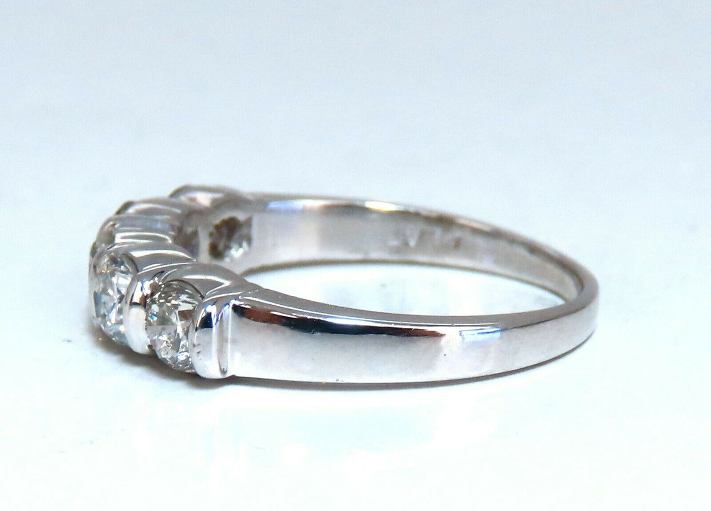 1.02ct Natural Round Diamonds Channel Band Platinum Ring