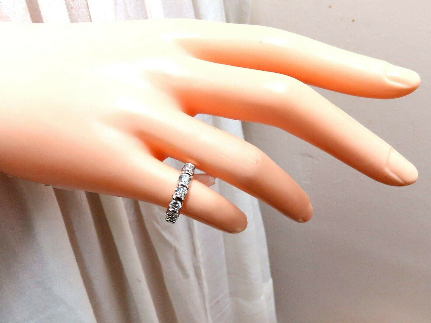 1.02ct Natural Round Diamonds Channel Band Platinum Ring