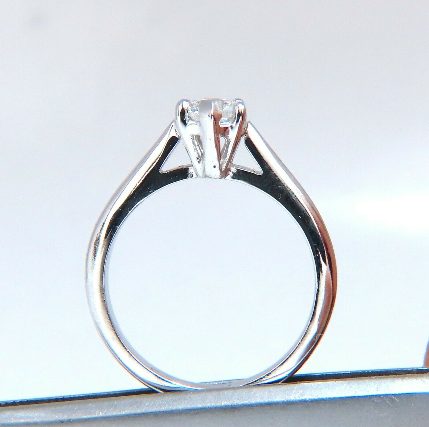 GIA Certified .55ct heart cut diamond solitaire ring platinum classic D/VS