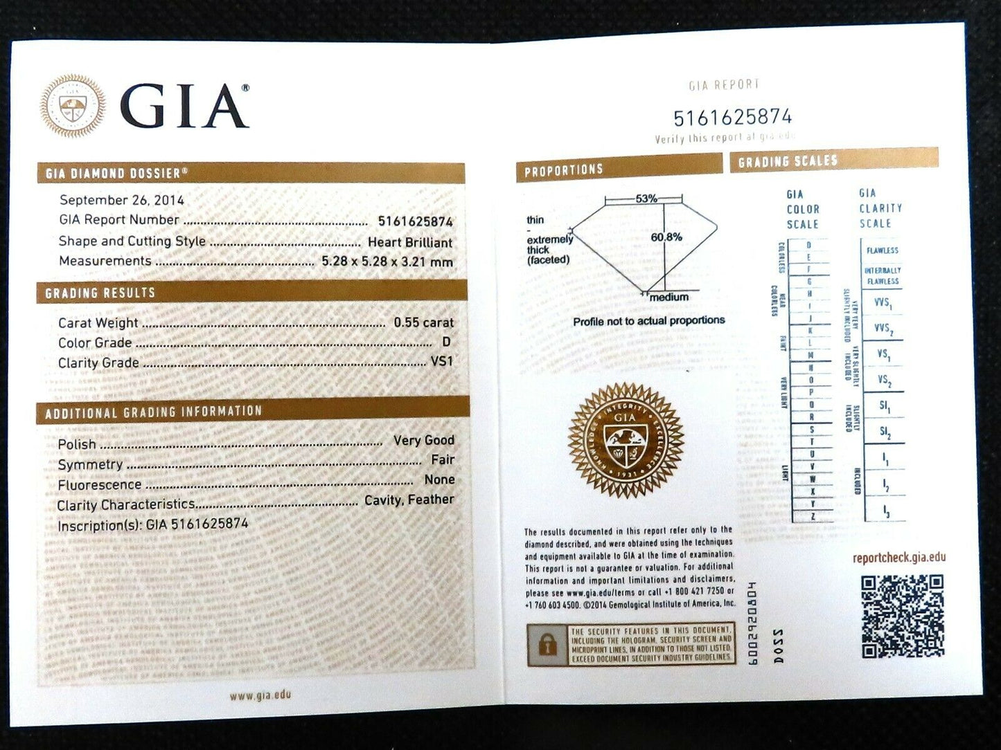 GIA Certified .55ct heart cut diamond solitaire ring platinum classic D/VS