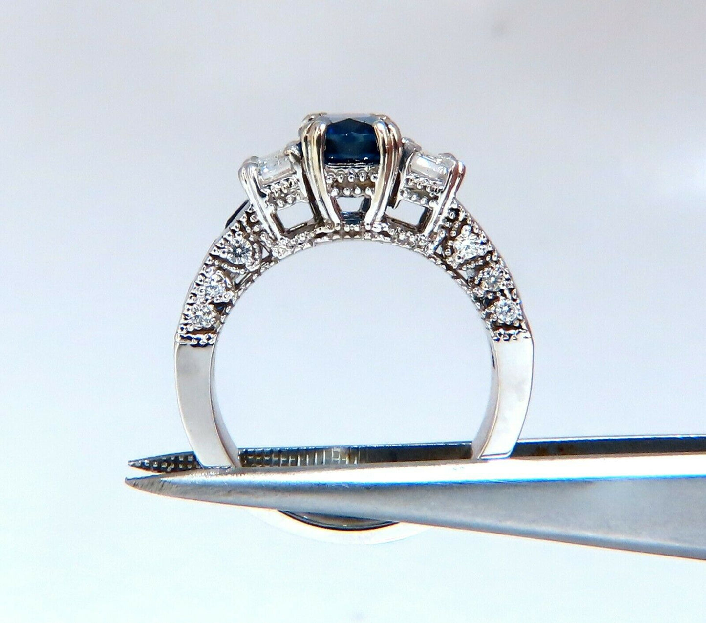 GIA Certified 1.86ct Natural Sapphire Diamonds Ring & matching eternity band