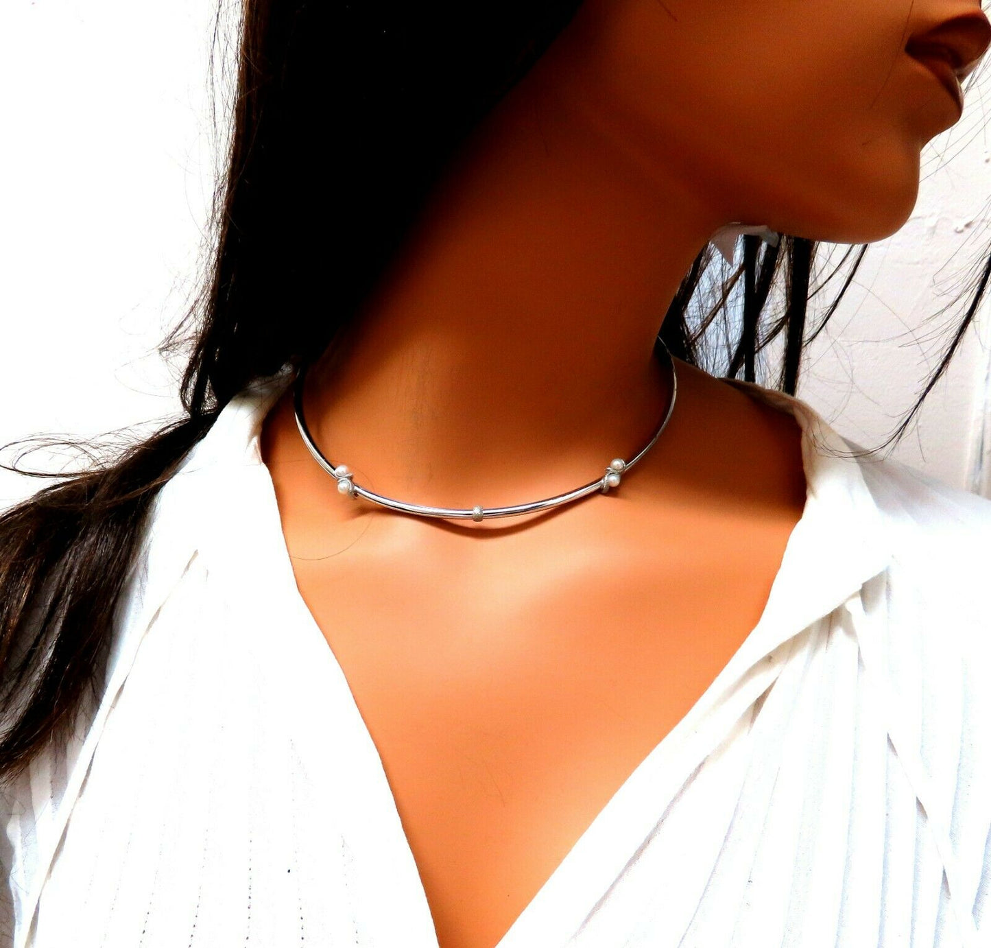 18kt Gold Tubular Diamond Cable Link Necklace