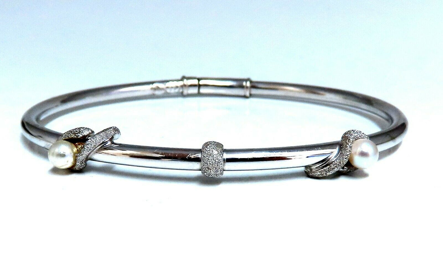 4mm South Seas Pearl Bangle Bracelet 18kt