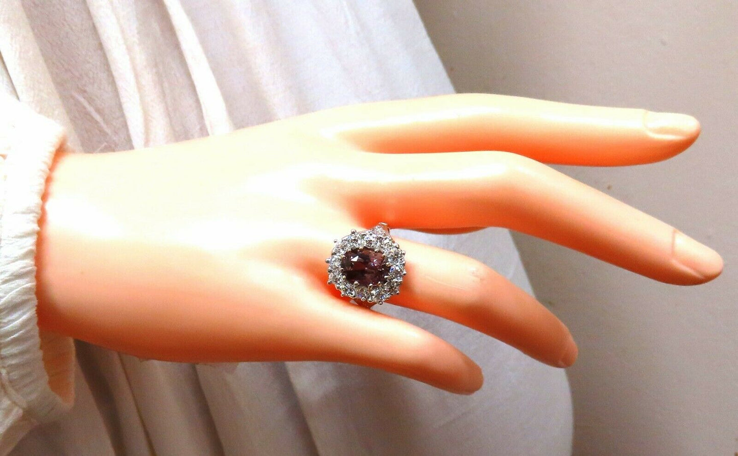 GIA Certified 3.73ct Purplish Brown Sapphire Diamonds Ring Platinum Vintage