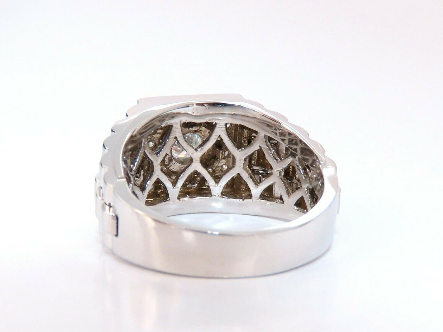 .63ct Natural Diamonds Mens Solitaire Accent Ring 14 Karat "Watch Band"