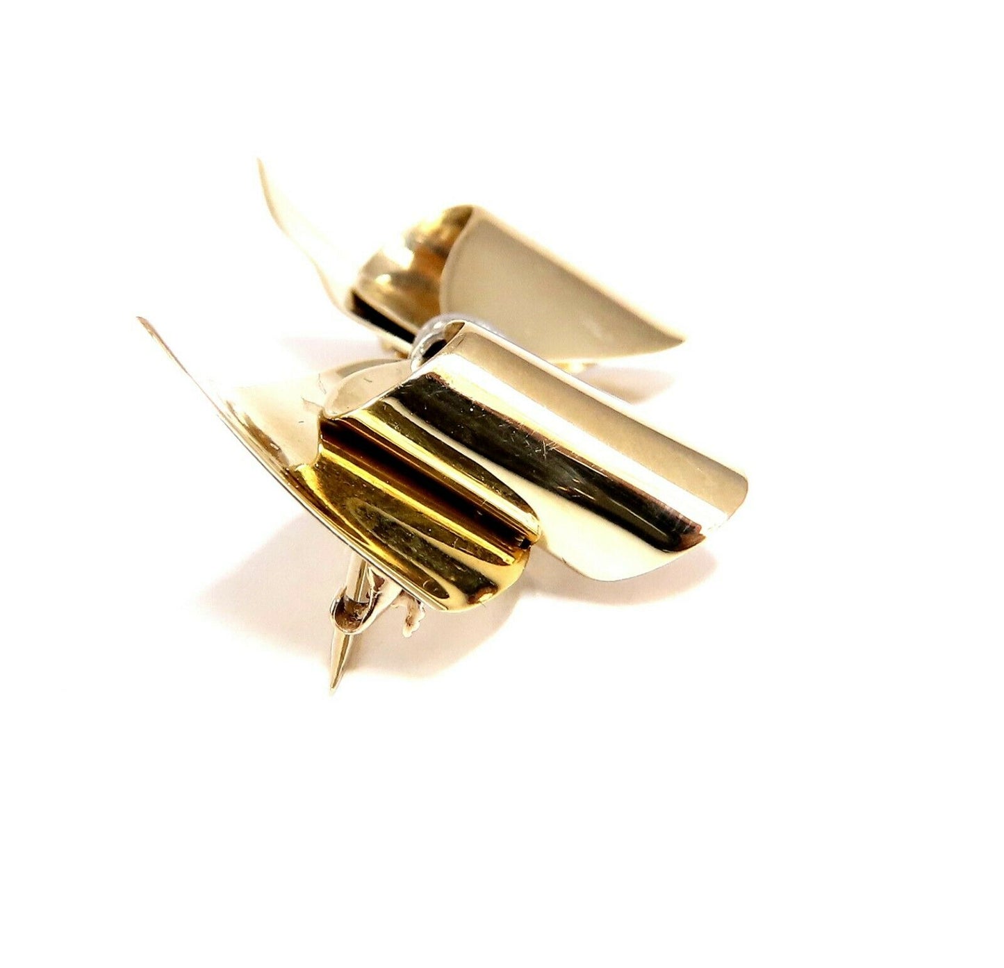 Achievement Ribbon Diamond Bow Pin 14 Karat
