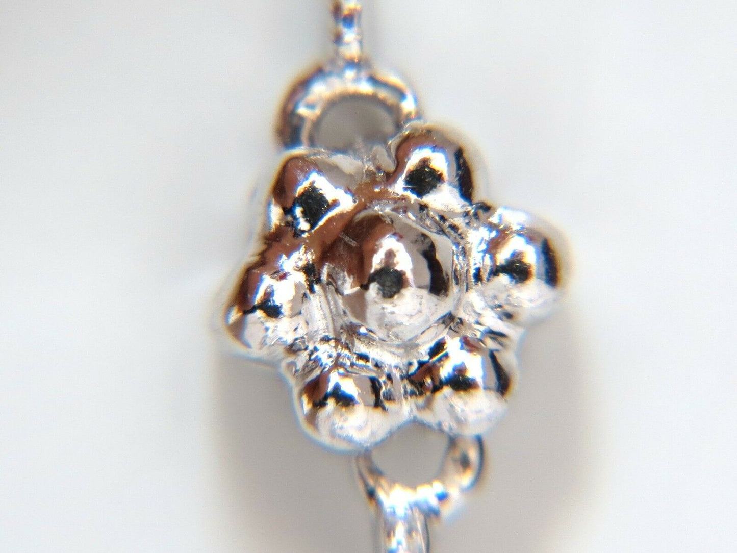 1.00CT Round Brilliant Blue Diamonds Flower Cluster Eternity Necklace 14KT