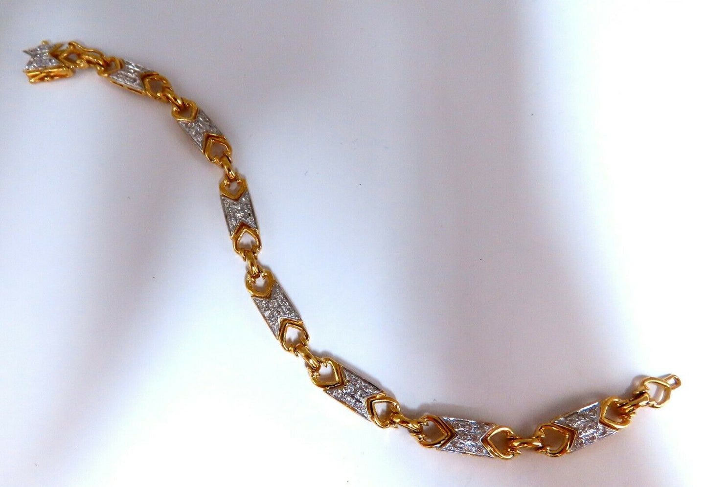 1.10ct Round Diamonds Greek Iconic Linked Bracelet 14kt