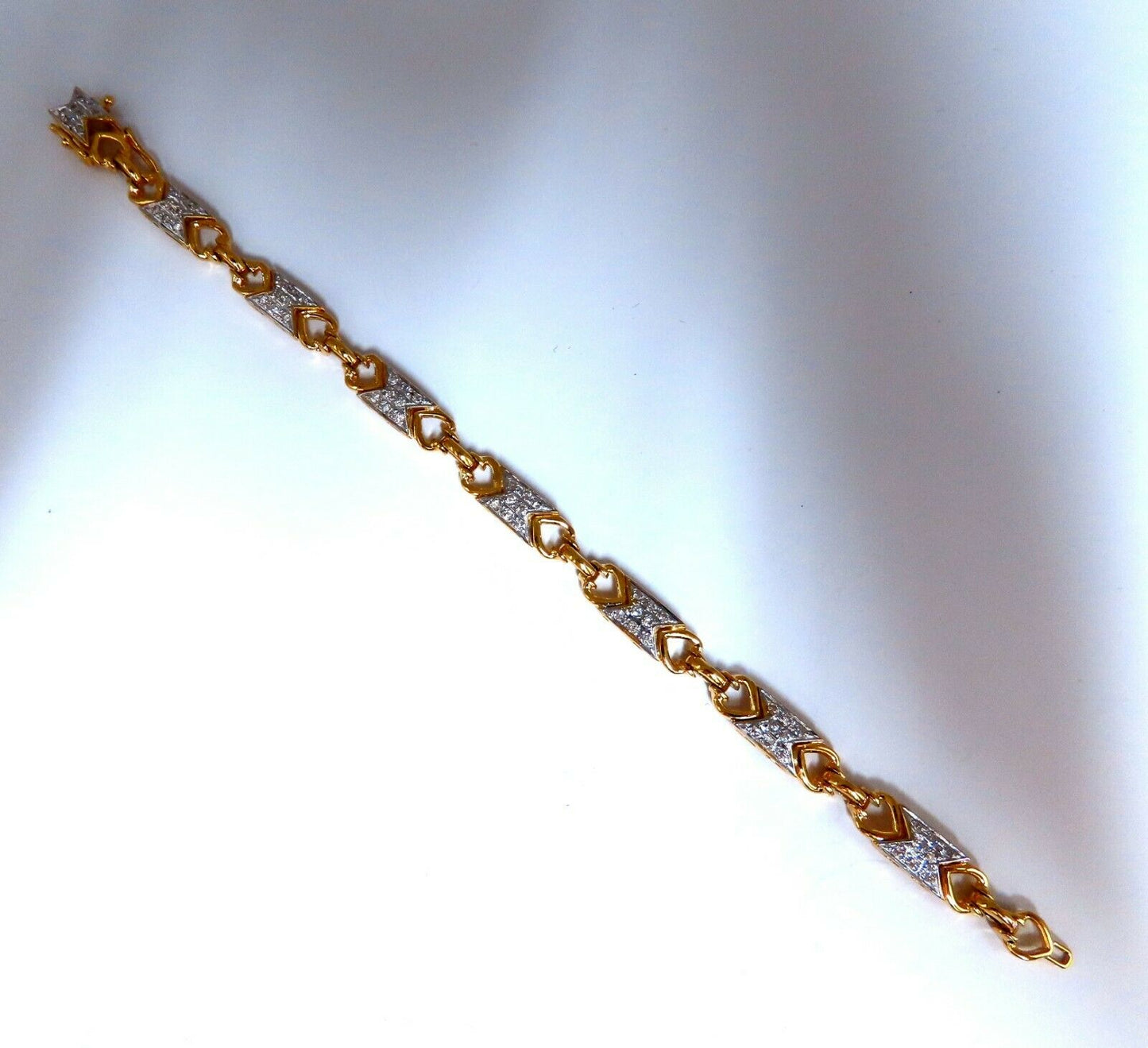 1.10ct Round Diamonds Greek Iconic Linked Bracelet 14kt