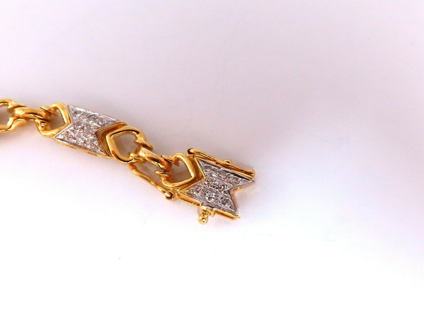 1.10ct Round Diamonds Greek Iconic Linked Bracelet 14kt