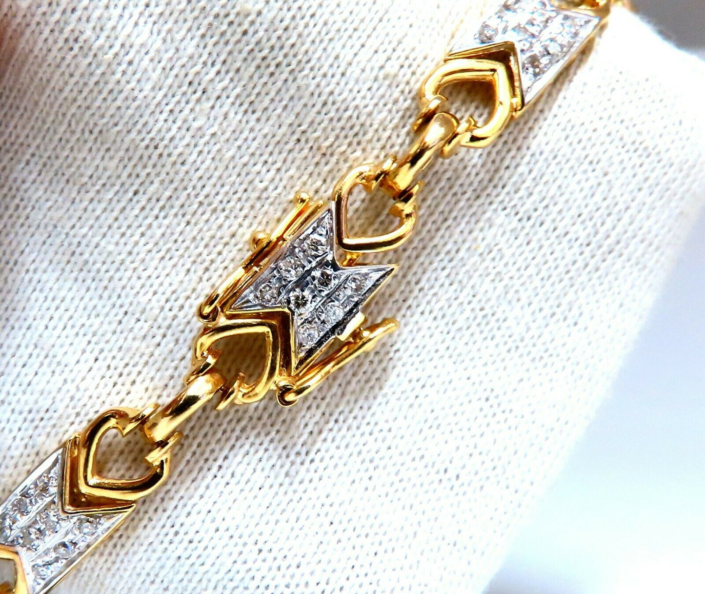 1.10ct Round Diamonds Greek Iconic Linked Bracelet 14kt