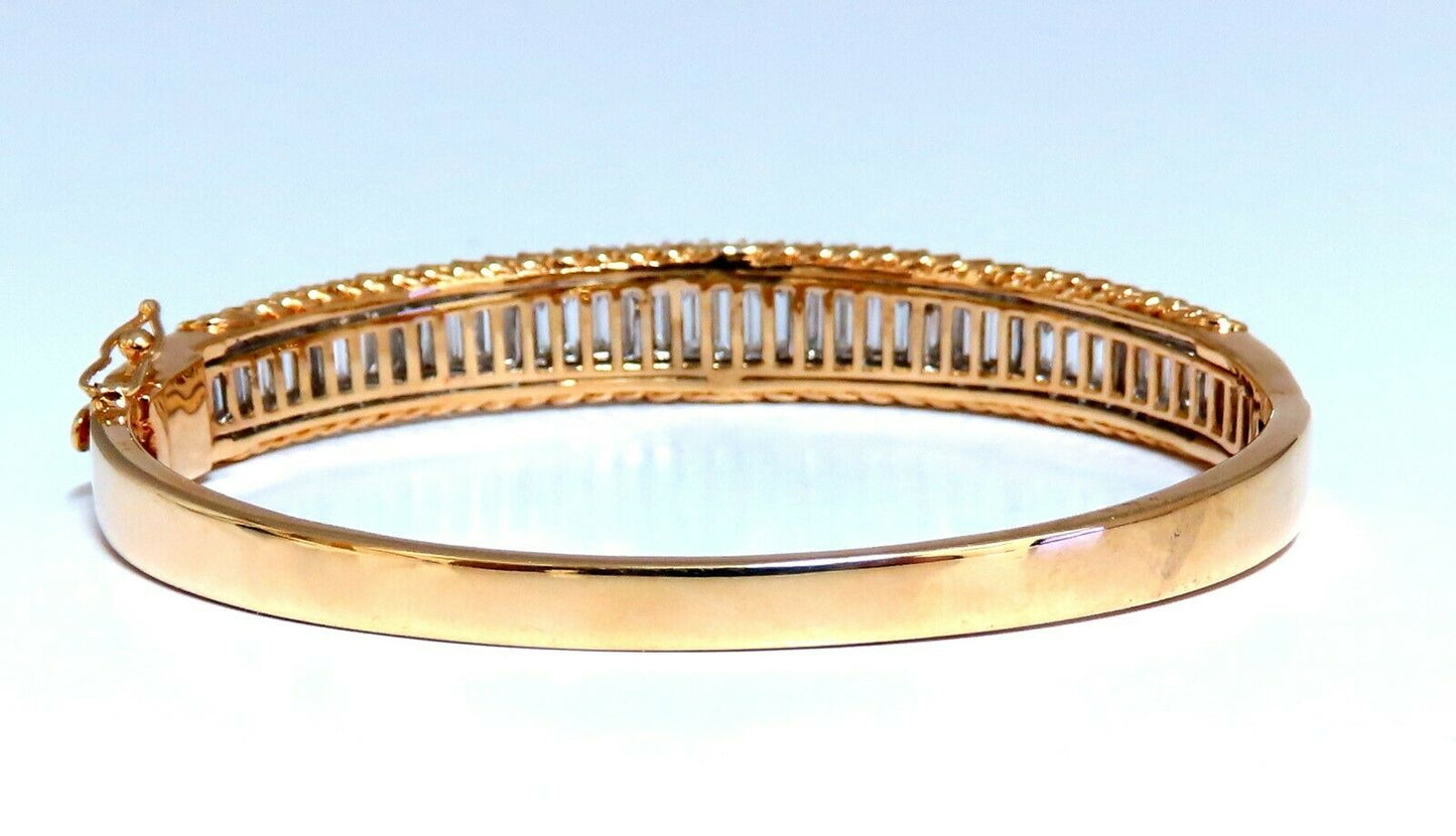 4.23ct Baguette & Rounds Diamond Three Row Bracelet 14kt
