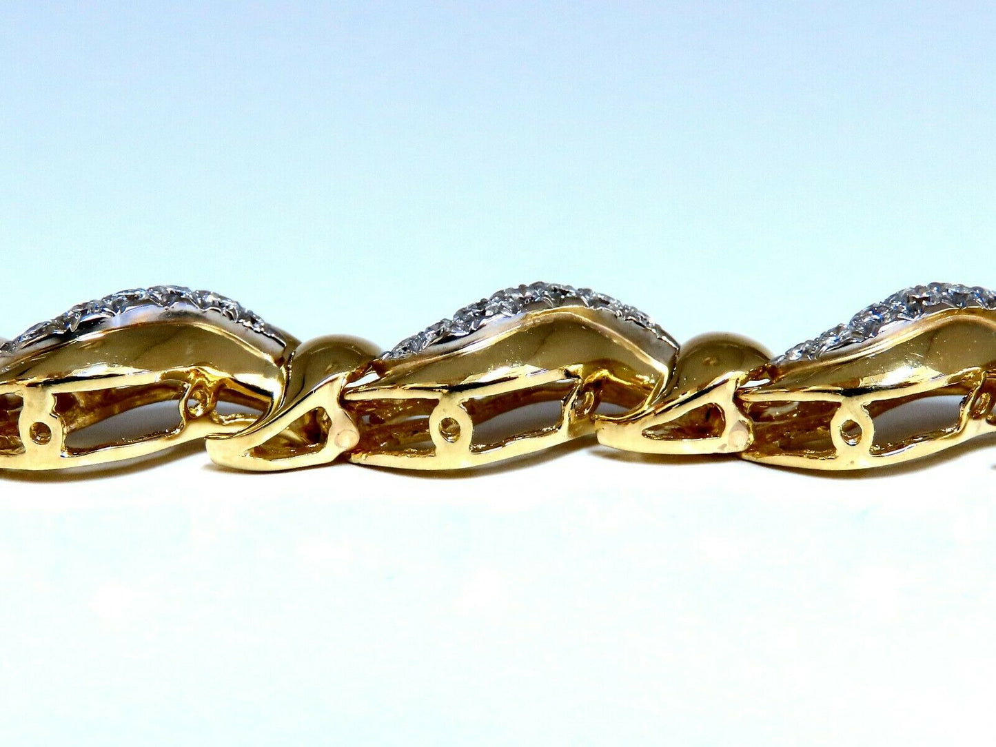 2.04ct Natural Round Diamonds S Link Bracelet 18Kt