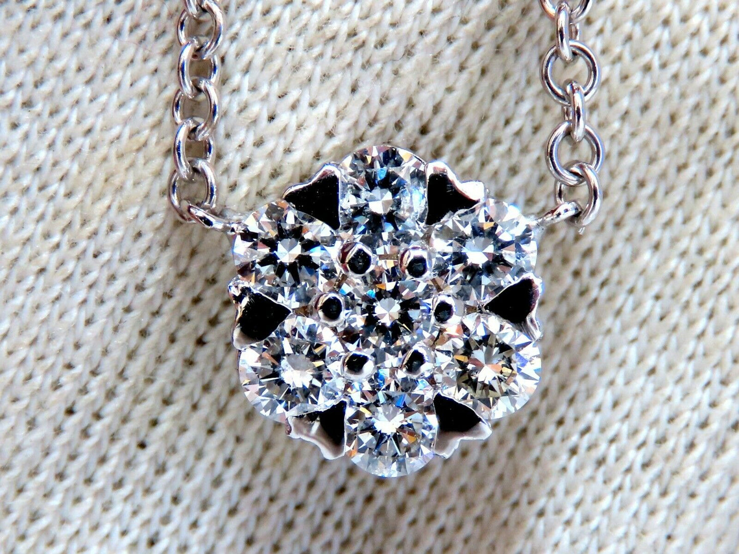 5.22ct natural diamonds (5) cluster yard necklace 14kt floretta 17 inch