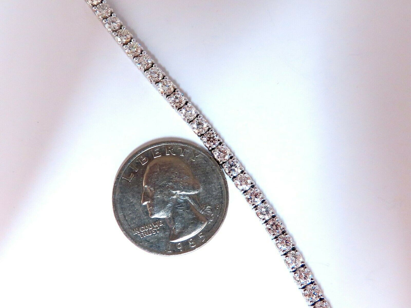 6.65ct Natural Diamonds Tennis Bracelet 14kt Gold Classic Riviera