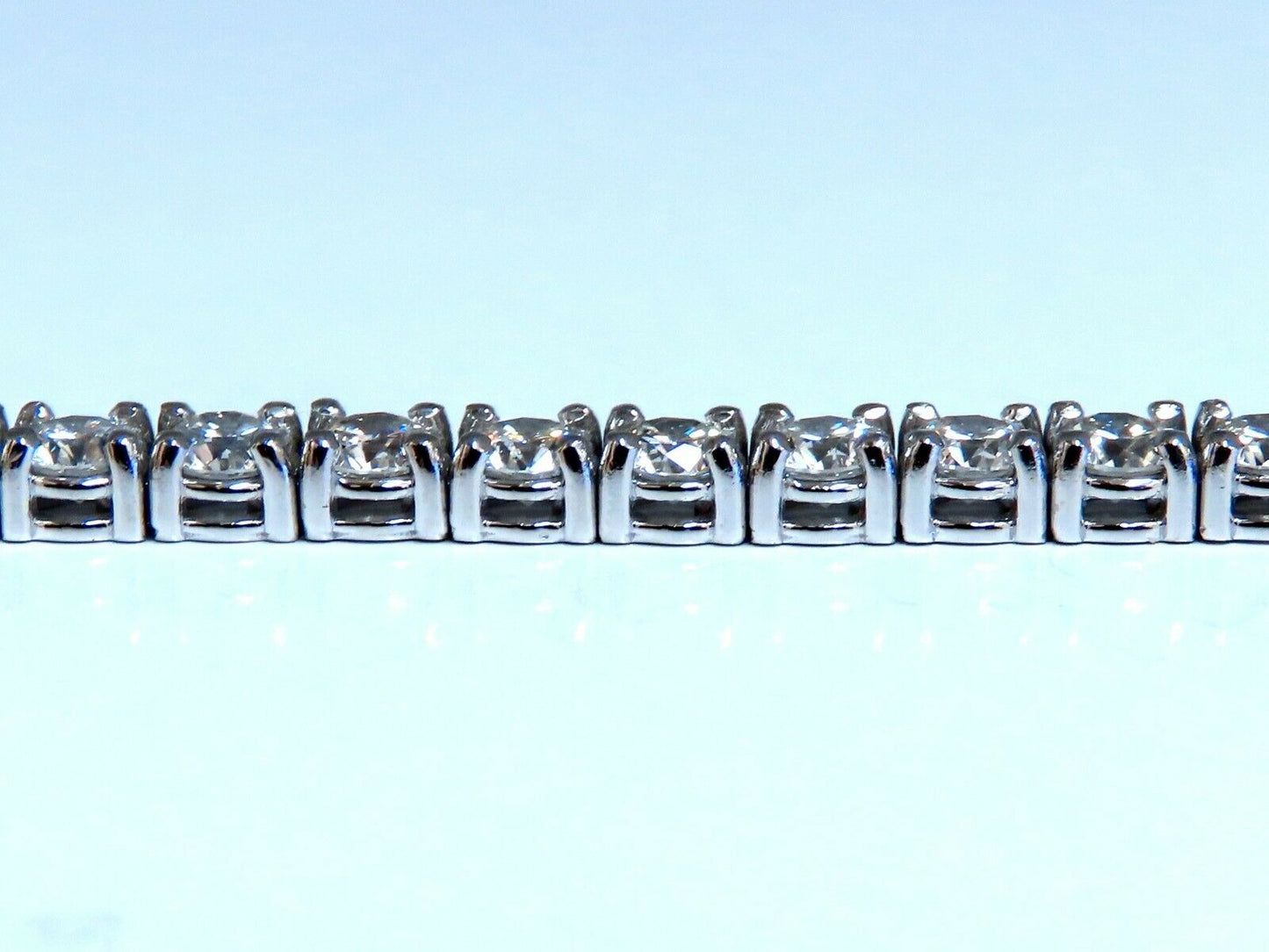 6.65ct Natural Diamonds Tennis Bracelet 14kt Gold Classic Riviera