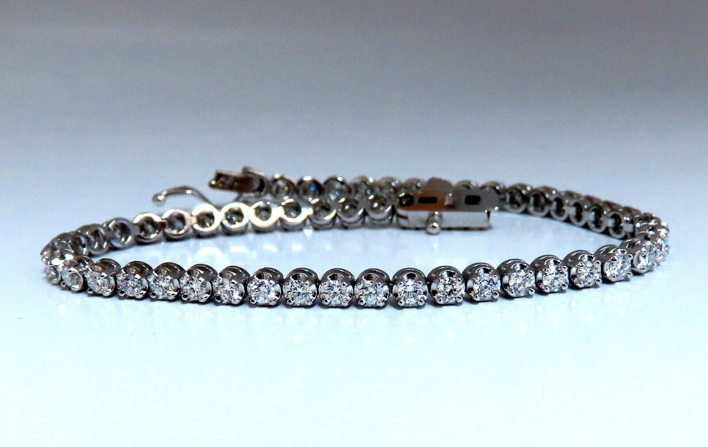 2.34ct Natural Diamonds Tennis Bracelet 14kt Gold Classic Riviera