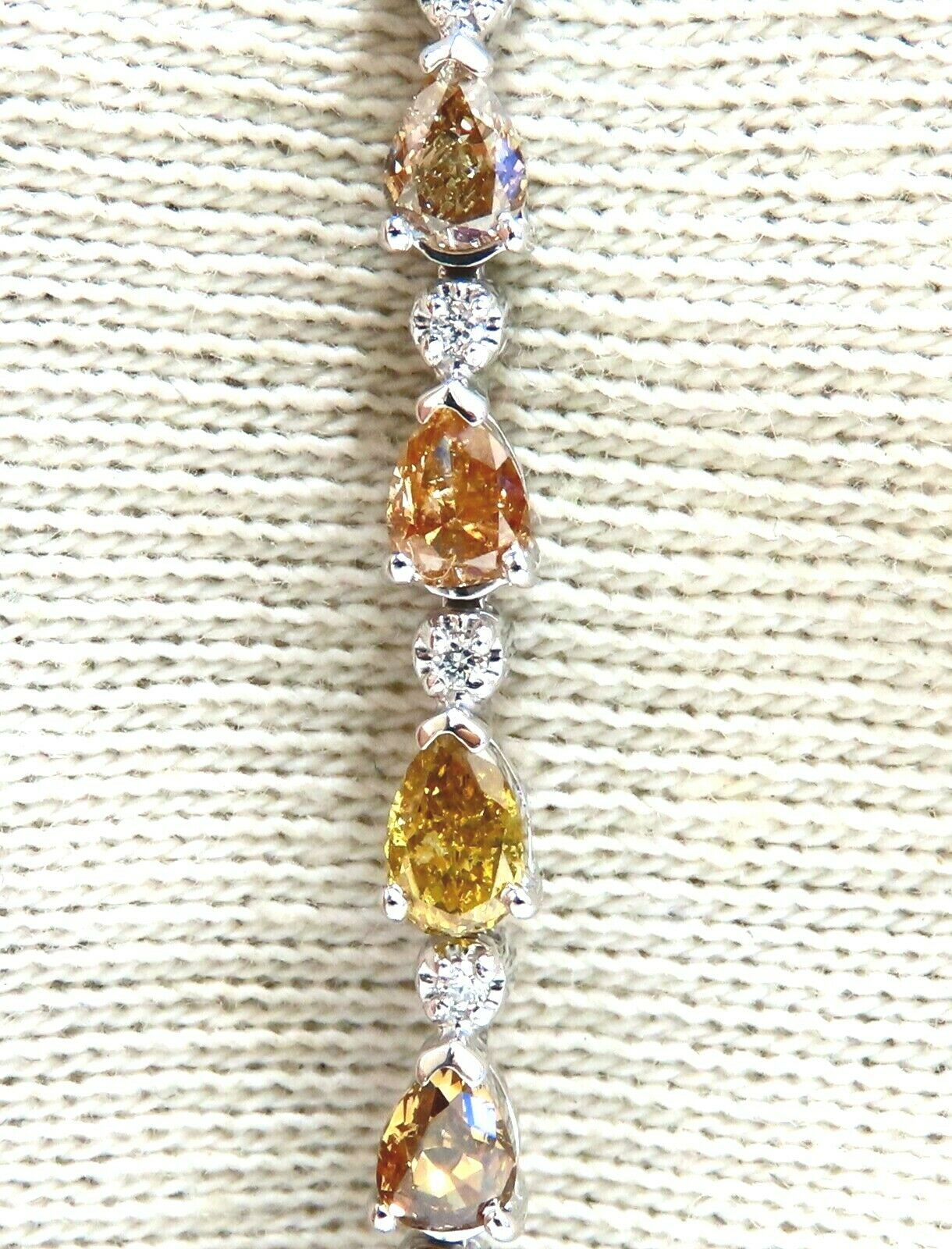 5.02ct Natural Fancy Multicolor Diamond Tennis Bracelet 14kt