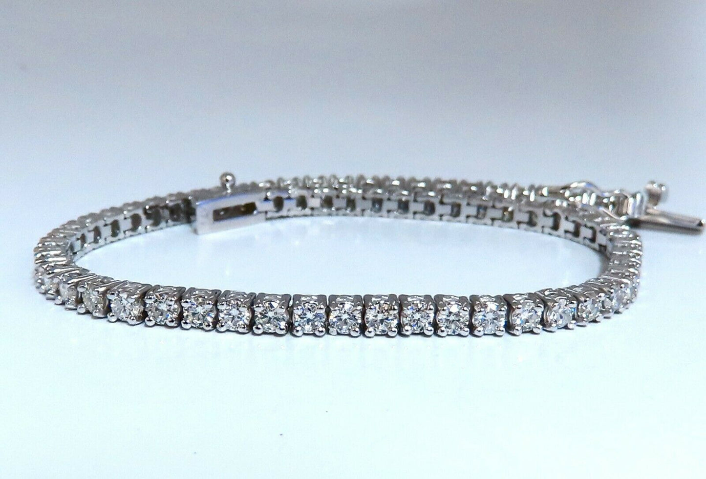 2.87ct Natural Diamonds Tennis Bracelet 14kt Gold Classic Riviera