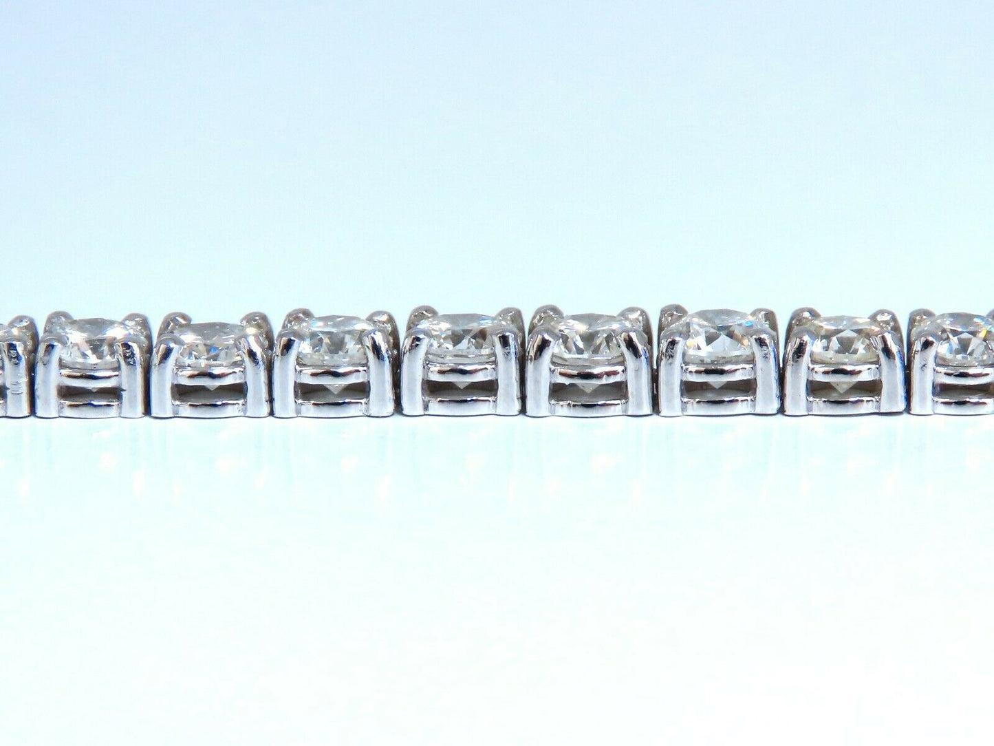 6.43ct Natural Diamonds Tennis Bracelet 14kt Gold Classic Graduated Caliber