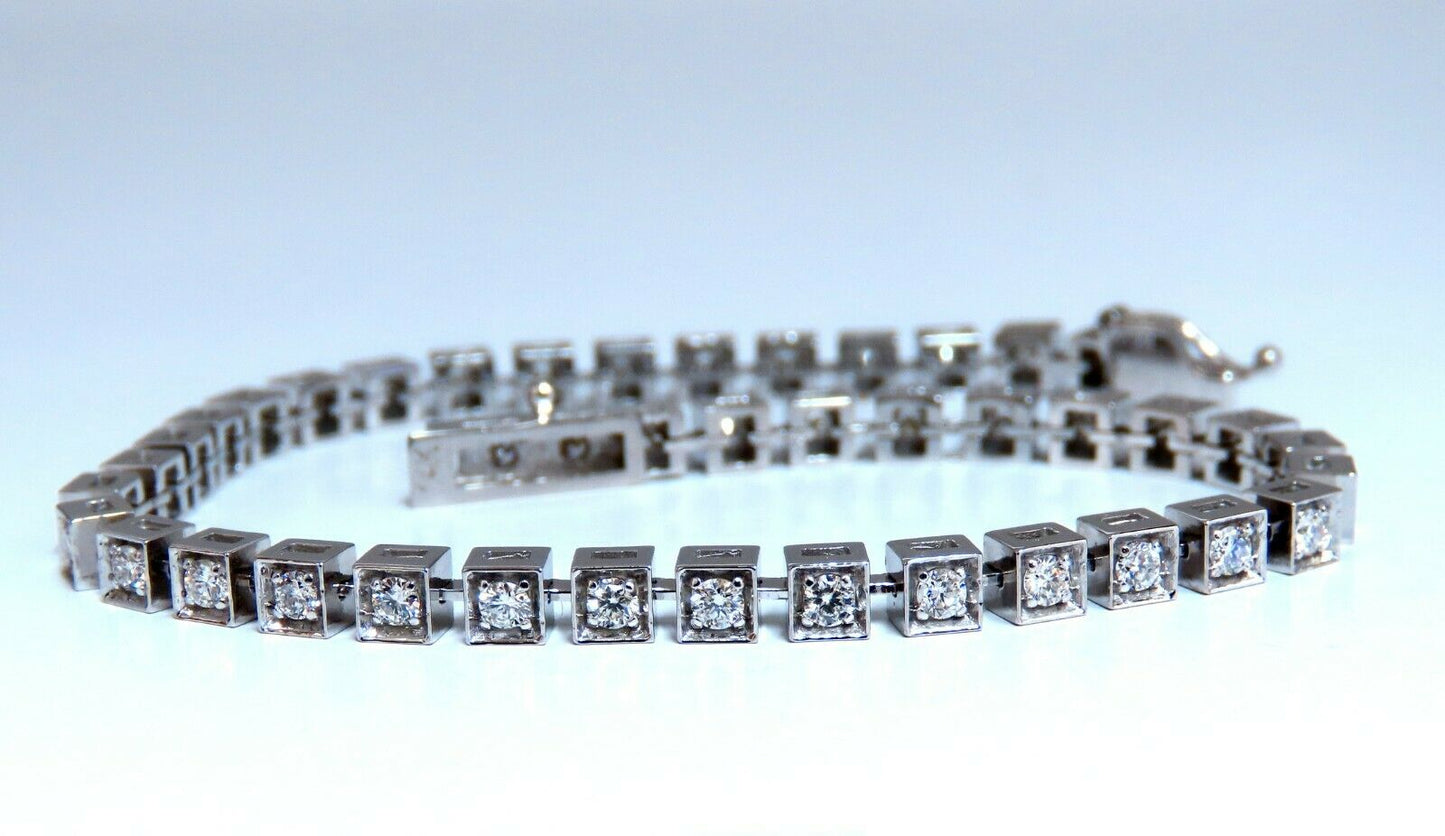 1.40ct Box Bead Set Prime Pave Natural Round Diamonds Bracelet 14kt