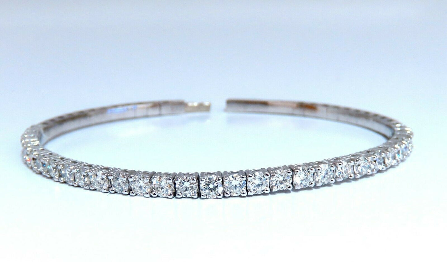 2.90ct Natural Round Diamonds Flexible Tennis Bangle Bracelet 14 Karat