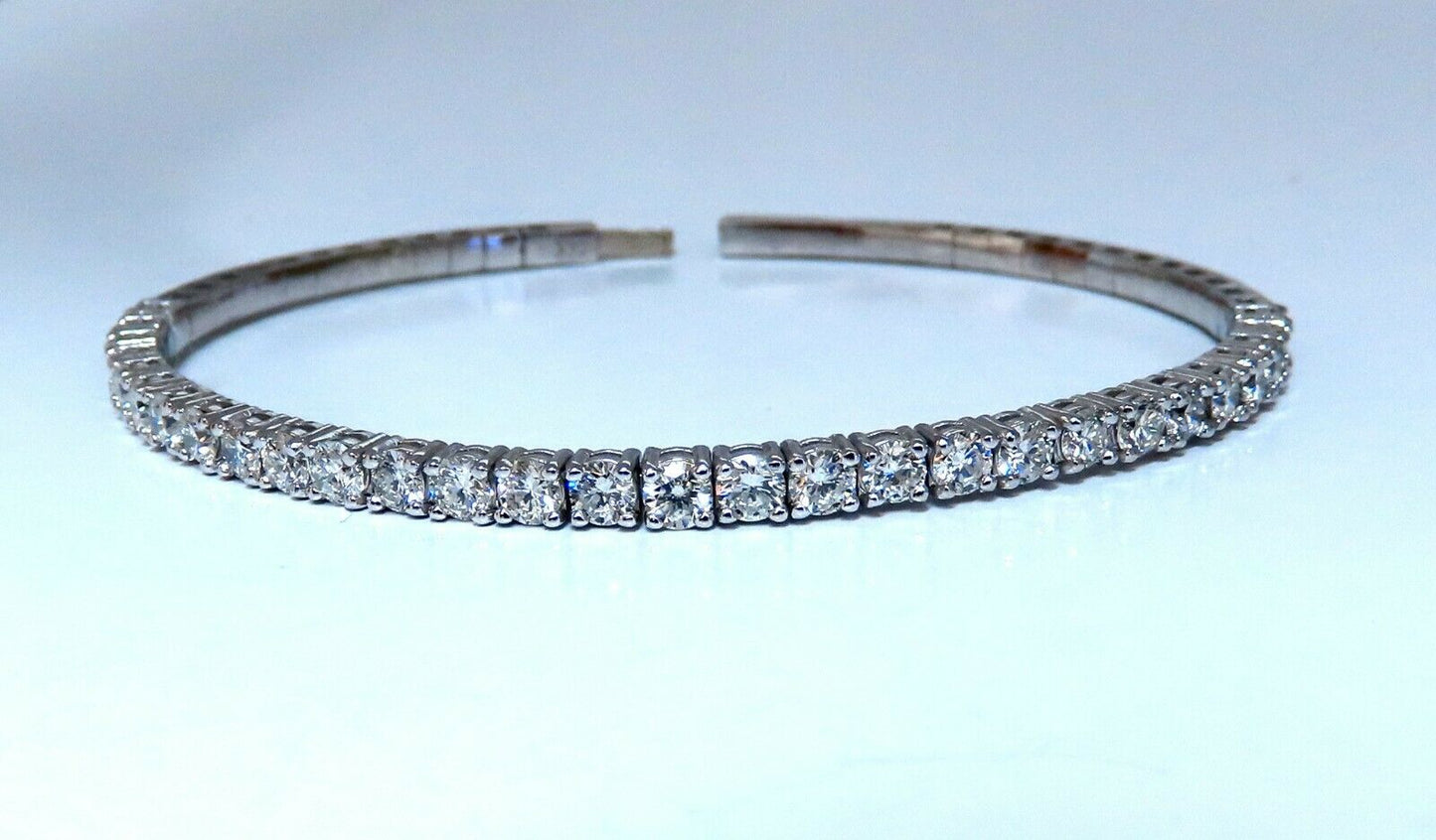 2.90ct Natural Round Diamonds Flexible Tennis Bangle Bracelet 14 Karat